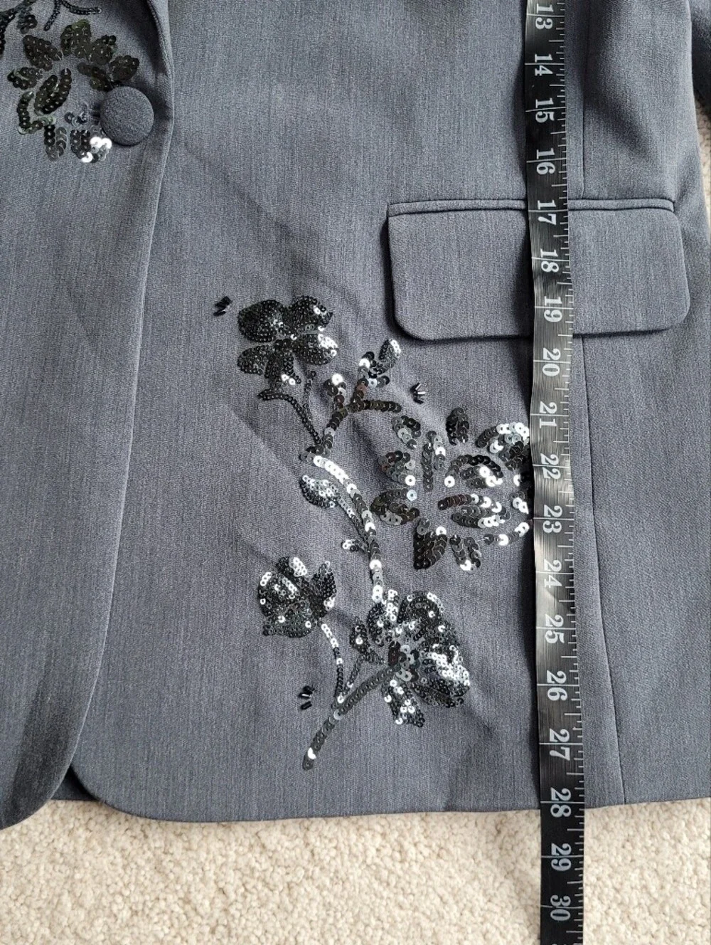 *NWOT* NVLT Sequin Embellished Notch Collar Single Button Blazer Jacket Sz L
